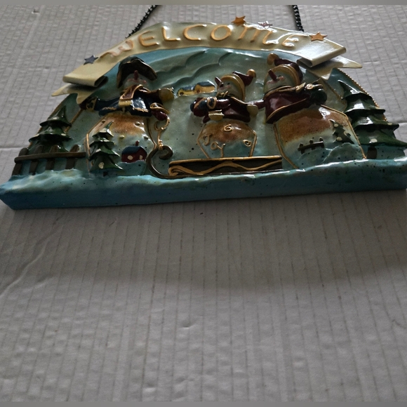 Vintage SCR Unique Metal Welcome Sign Made In China - Picture 3 of 9